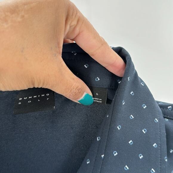 Dunning Golf blue polo performance lightweight stylish business casual size L - Picture 8 of 9